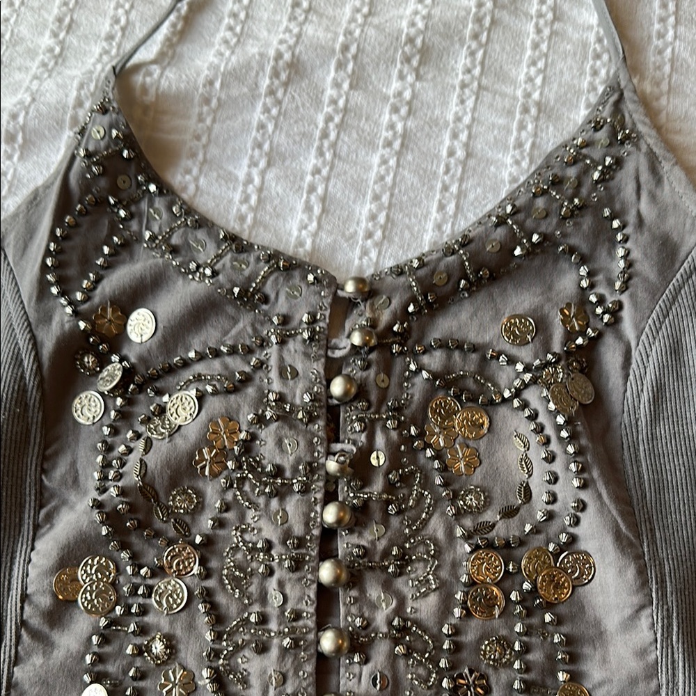 Stylish Embellished Tan Camisole